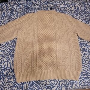 Cozy Irish Fishermen Cable Knit Sweater - Cream, Comparable To US Men's XL